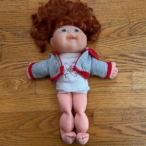 Cabbage Patch Kid Redhead Doll with Gray CPK hooded sweatshirt 1995 on tag